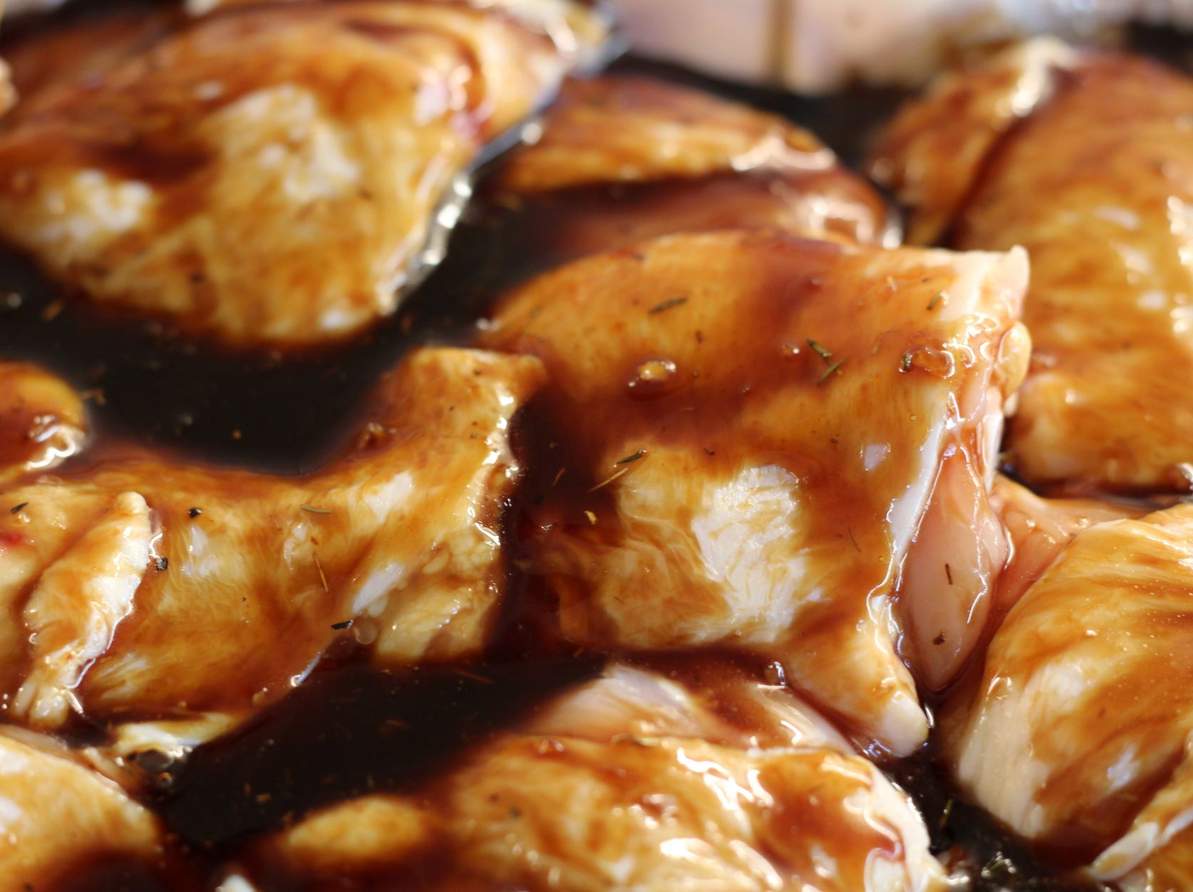 Pomegranate-Honey Chicken Thighs with Garlic-Thyme