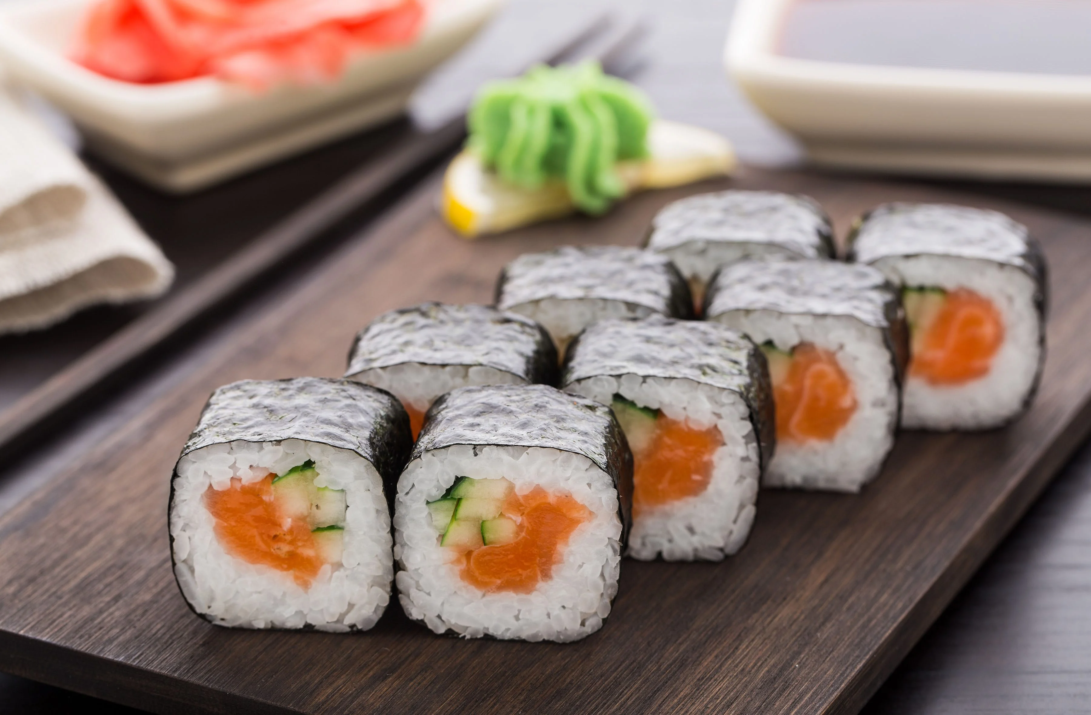 Traditional Japanese Sushi Rolls