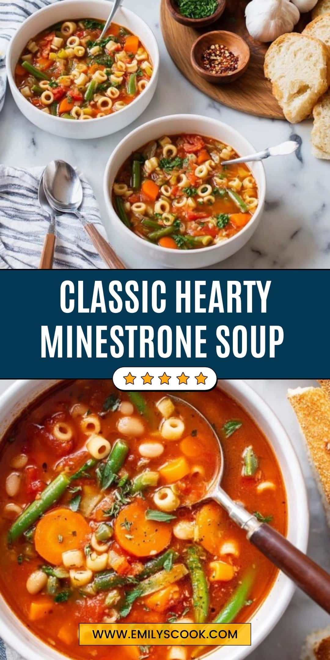Hearty Vegetable Minestrone Soup with Cannellini Beans