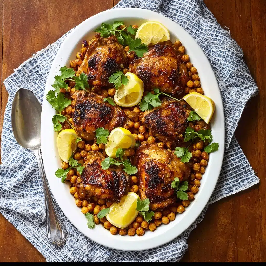Sun-Drenched Lemon Herb Chicken with Crispy Chickpeas
