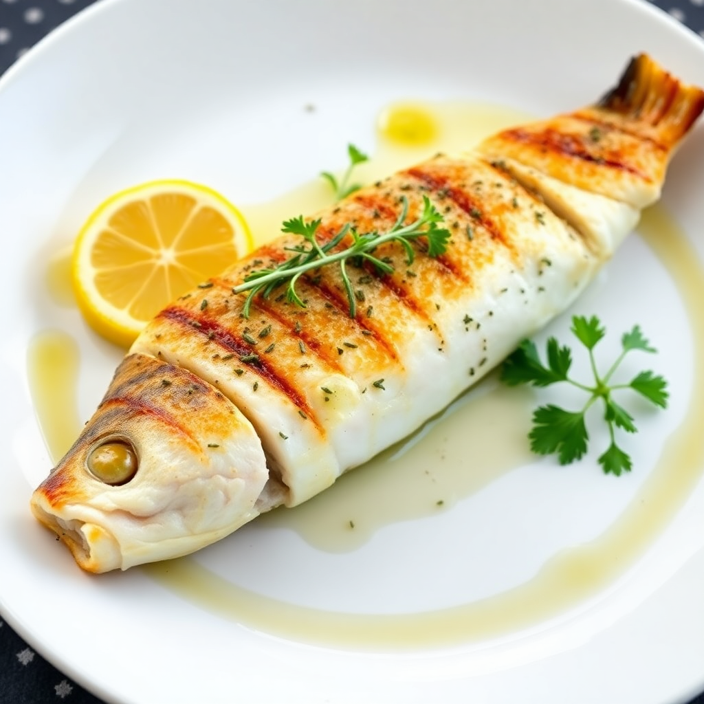 Genuine Mediterranean Grilled Sea Bass