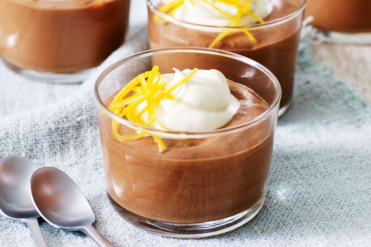 Blood Orange Dark Chocolate Mousse with Bitter Citrus Swirl