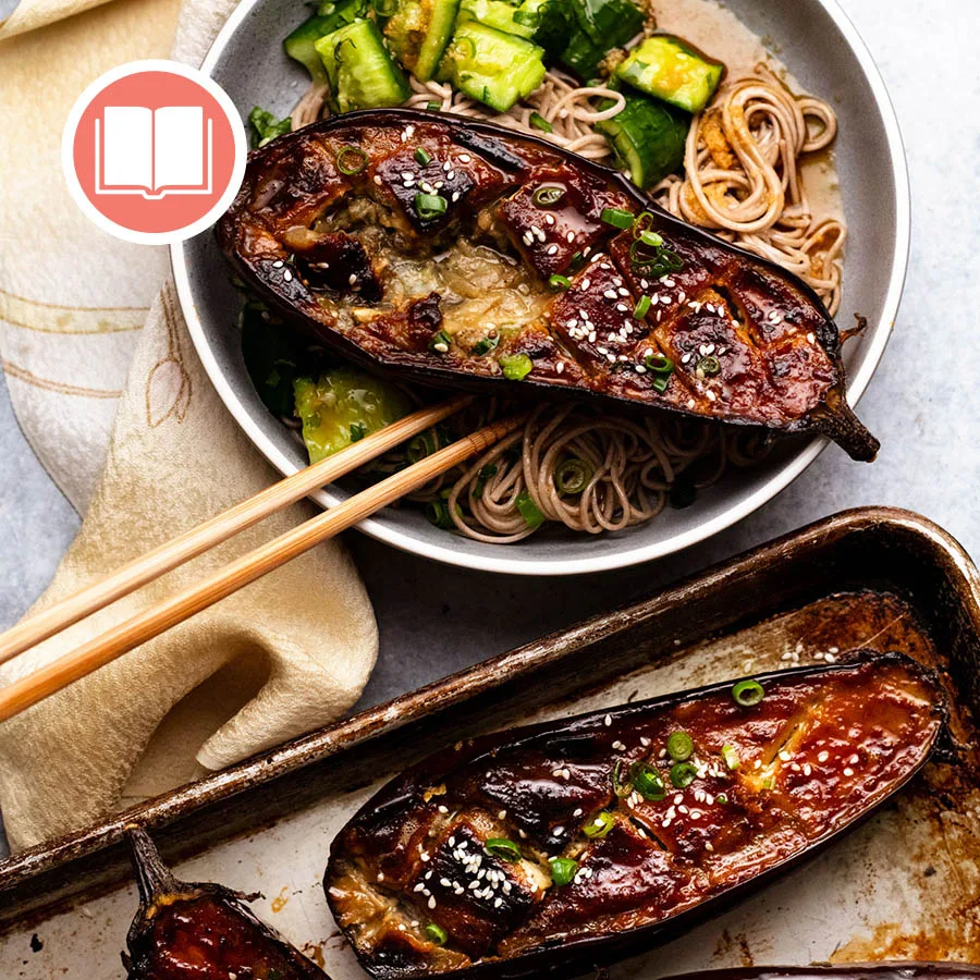 Miso-Glazed Eggplant with Black Rice