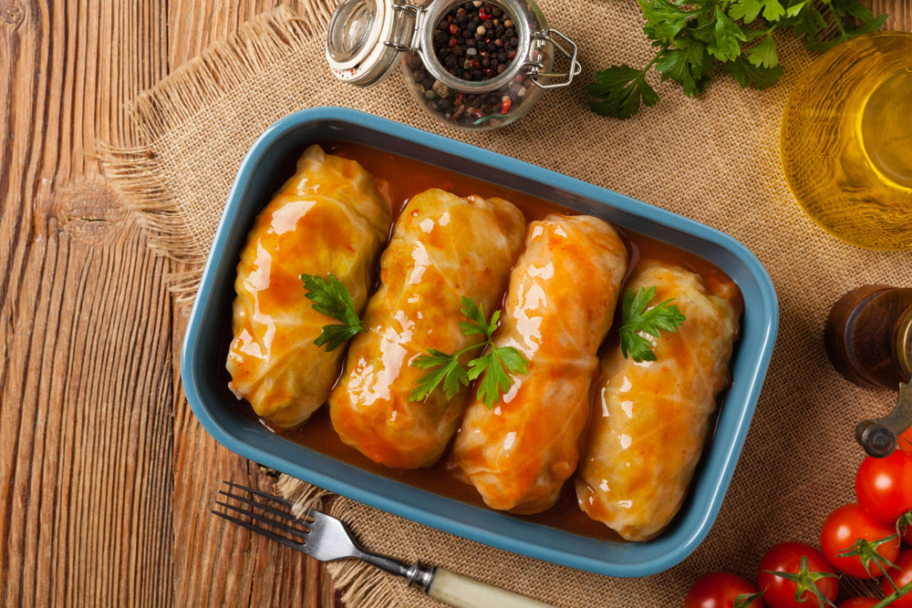 Irish-Style Cabbage Rolls with Apple Cider Glaze