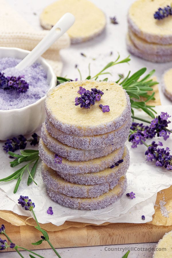 Lavender-Pansy Infused Shortbread Cookies