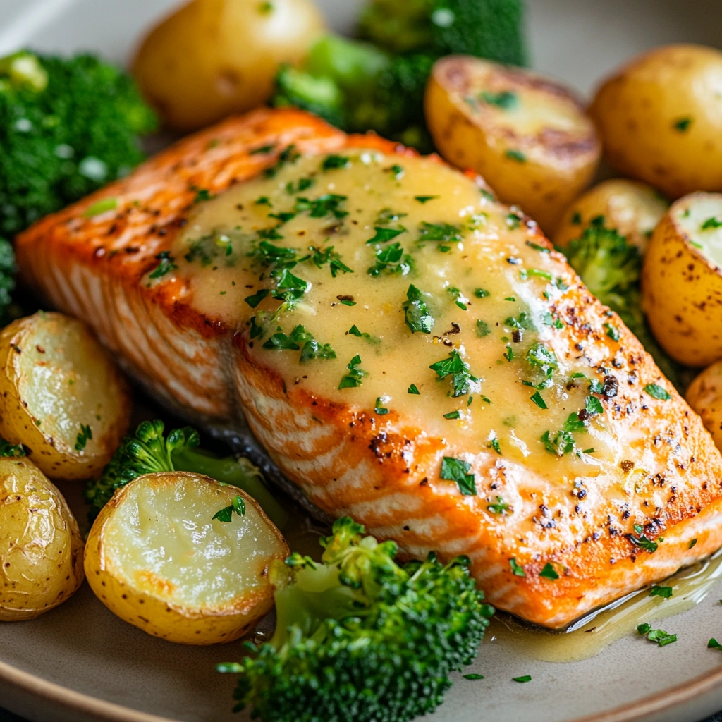 One-Pan Lemon Herb Salmon with Crispy Potatoes