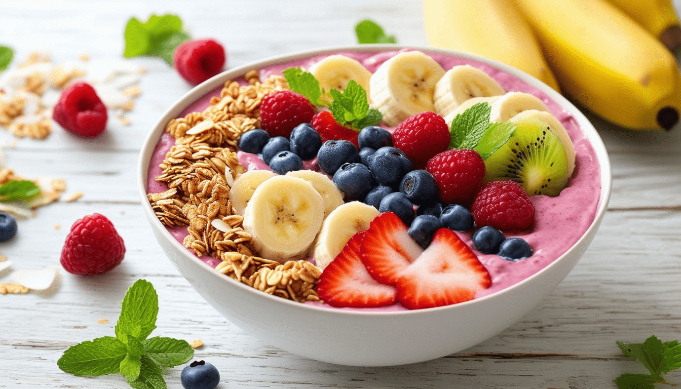Fun-Run Smoothie Bowl with Game-Board Toppings
