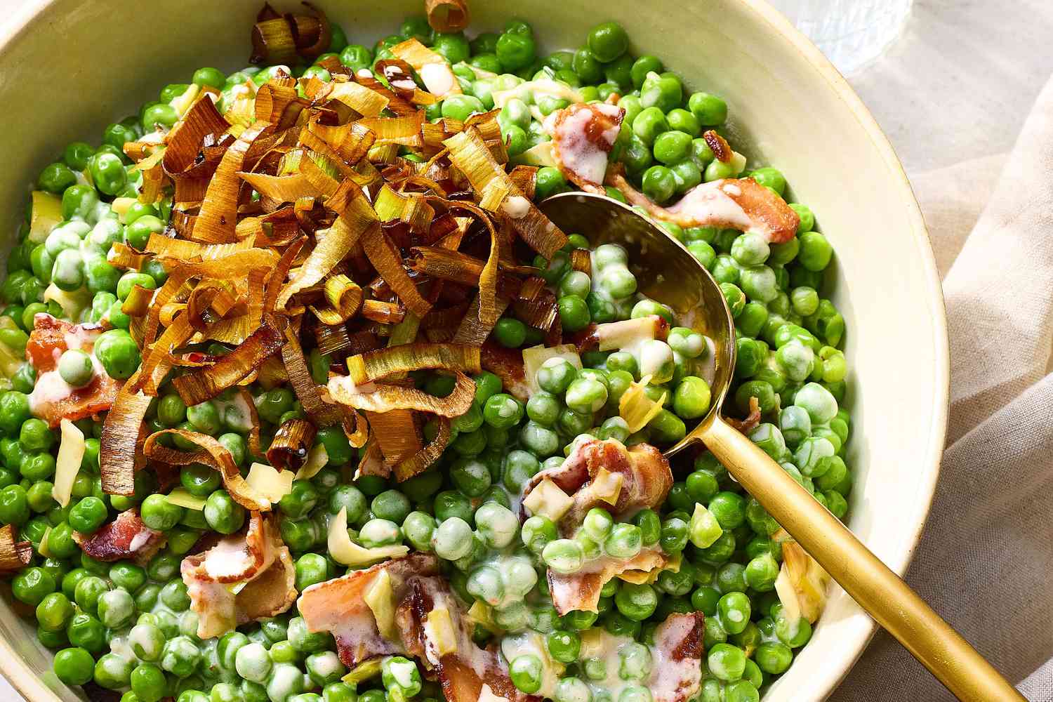 Spring Storm Leek & Pea Soup with Crispy Bacon