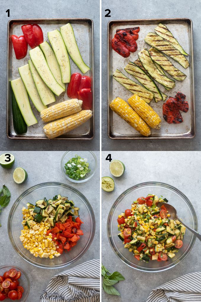 Grilled Zucchini and Corn Salad with Lemon Vinaigrette