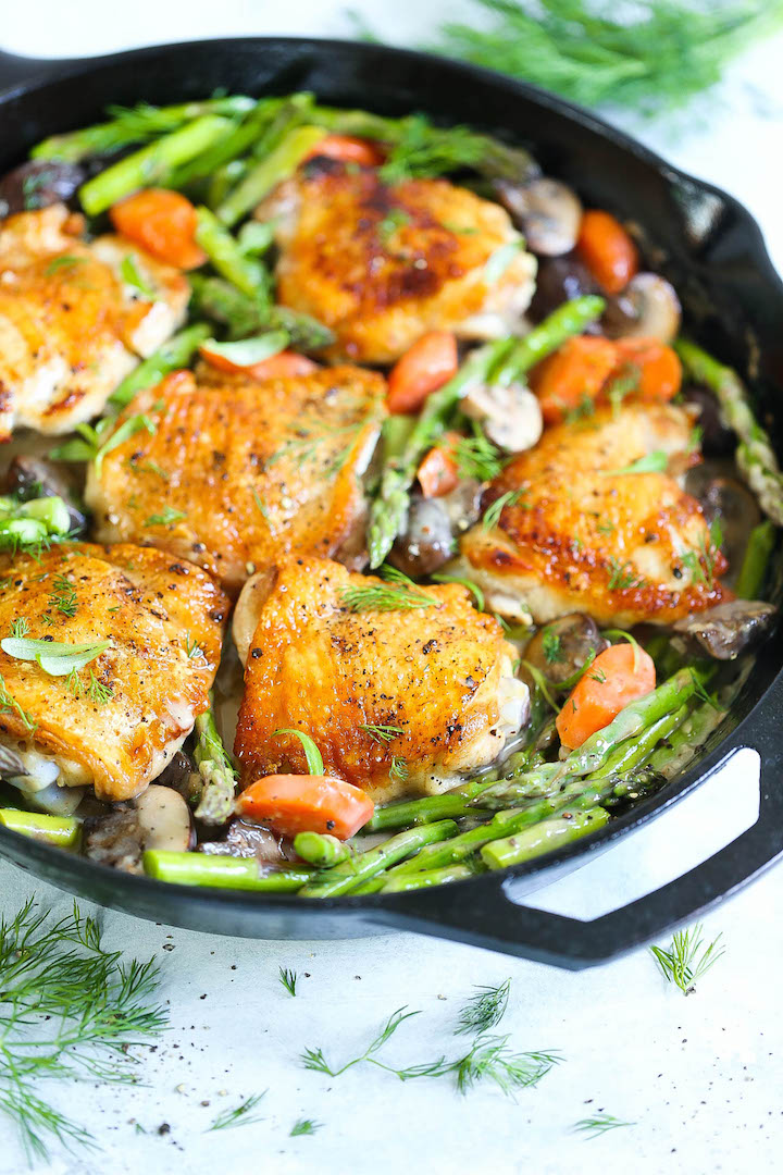 Spring Herb Chicken and Vegetable Skillet
