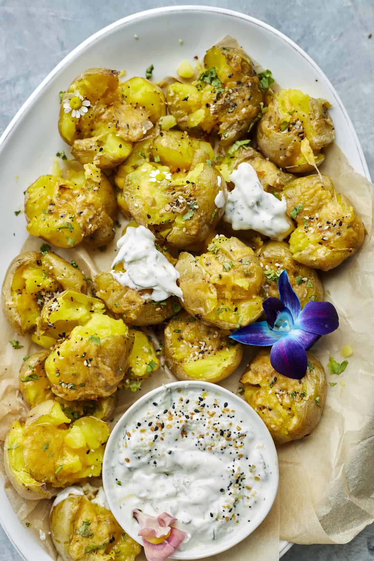 ERA-Style Crispy Smashed Potatoes with Herb Oil