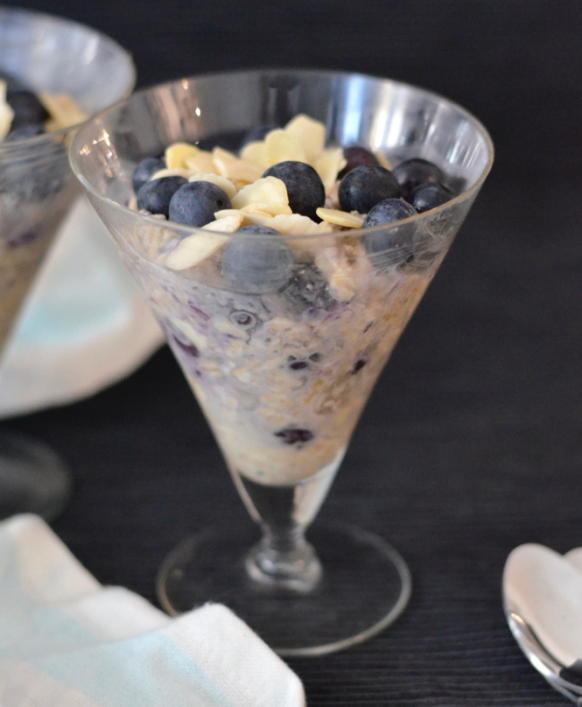 Berry-Infused Overnight Oats with Almond Crumble