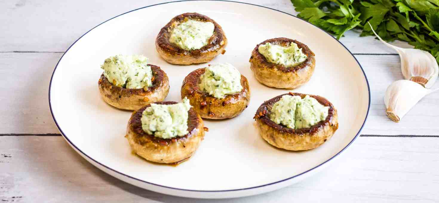 Green Goddess Stuffed Mushrooms