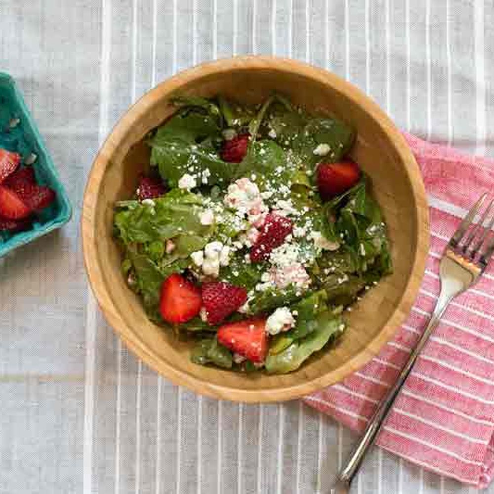 Spring Strawberry Mint Salad with Honey-Lime Vinaigrette