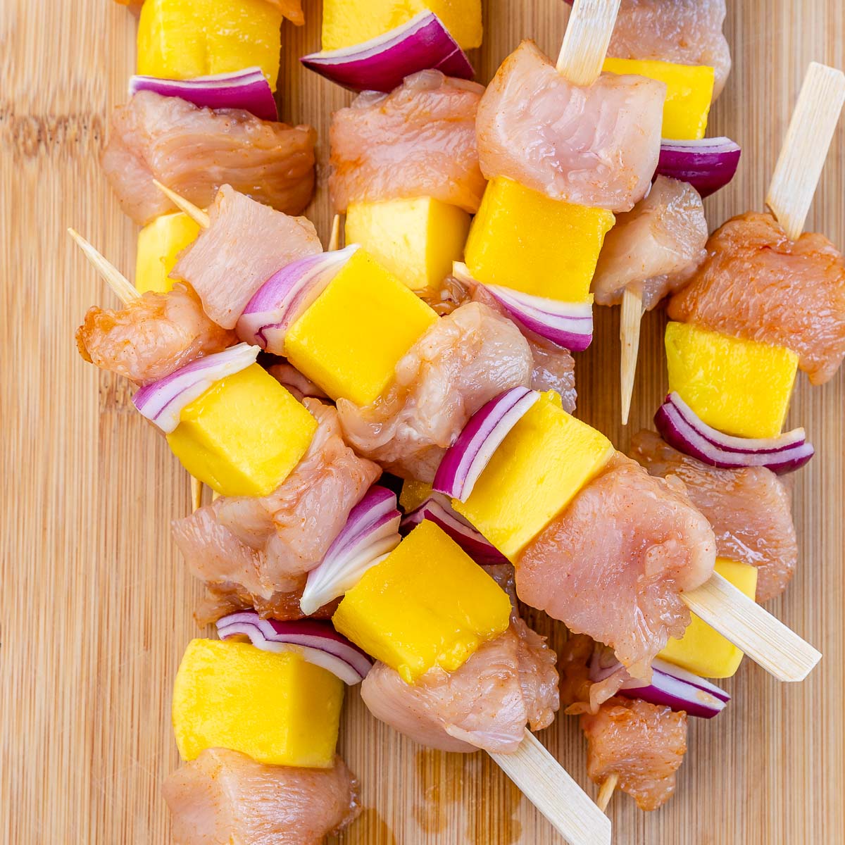 Mango-Chili Glazed Grilled Chicken Skewers