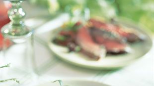 Herb-Crusted Steak with Cherry Tomatoes & Zucchini