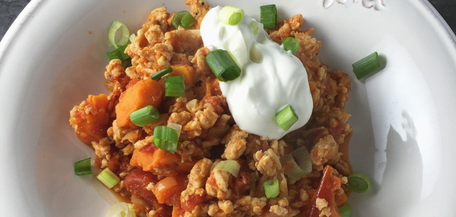 Smoky Turkey & Tomato Chili with Sweet Potato