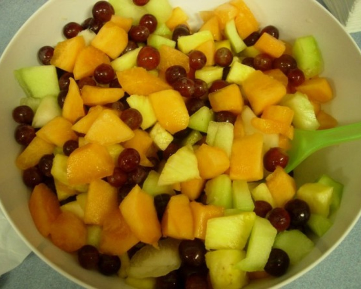 Layered Fruit Salad with Lime-Cilantro Dressing