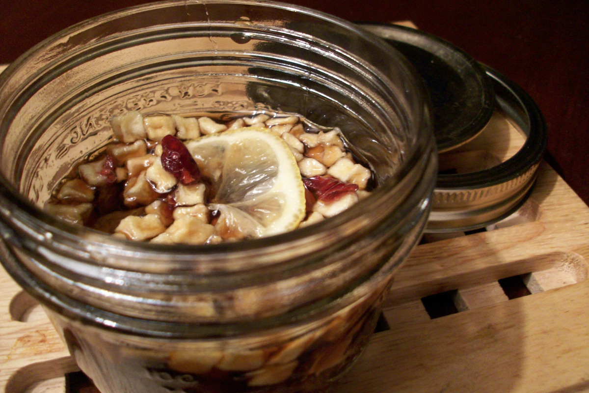 Canned Fruit Compote with Spiced Crumble