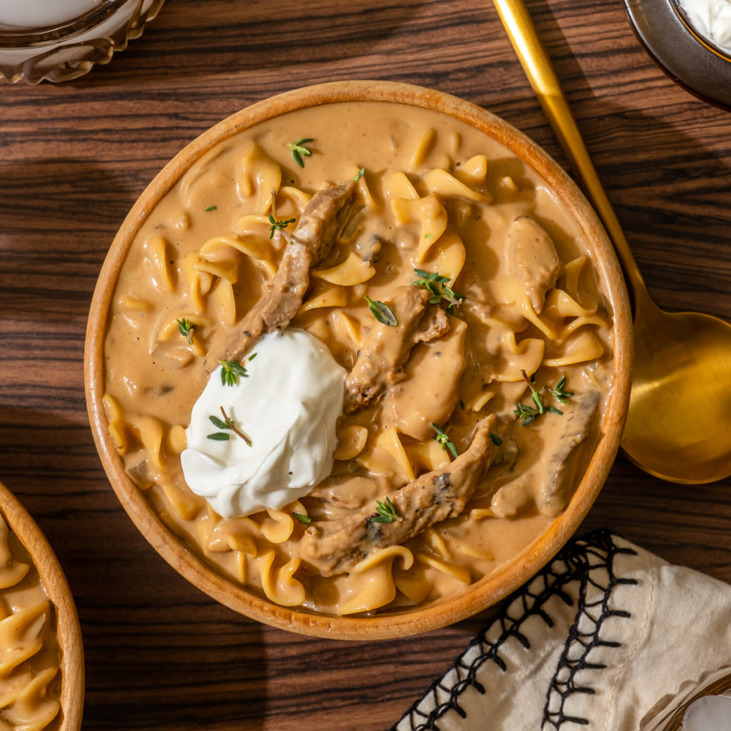 Restaurant-Style Beef Stroganoff with Egg Noodles