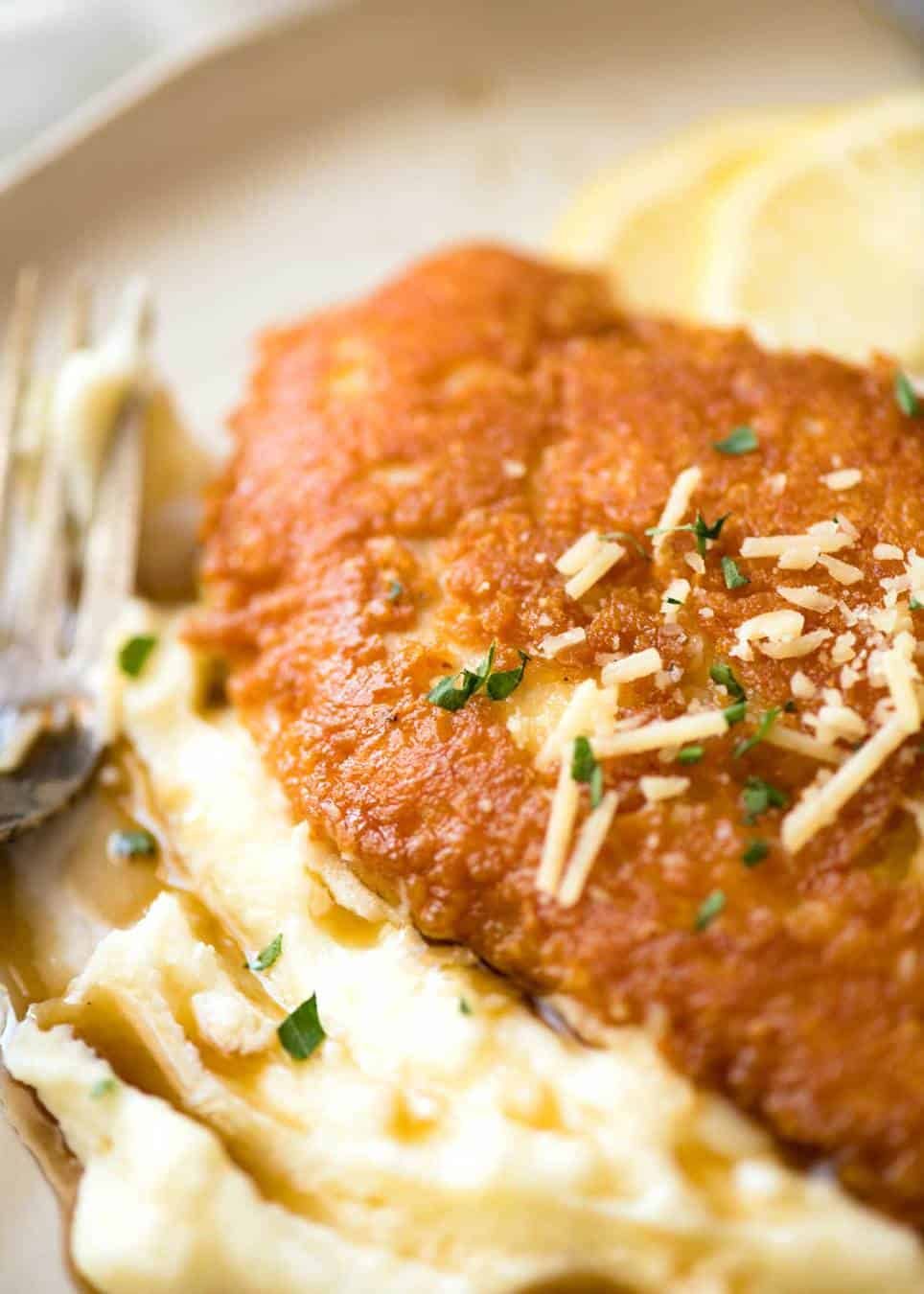 Crispy Herb-Crusted Chicken with Garlic Cauliflower Mash