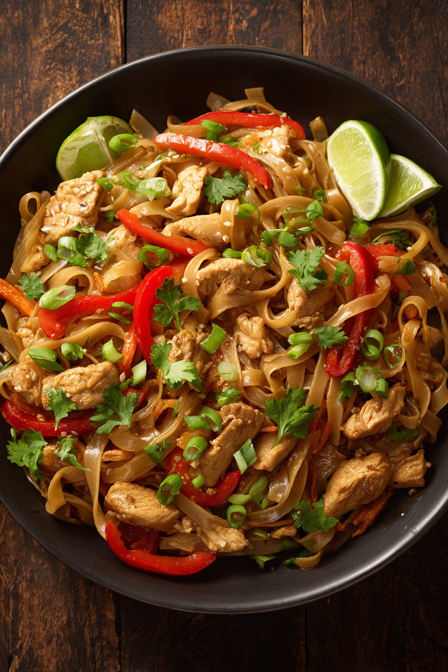 Lemongrass-Ginger Chicken with Rice Noodles
