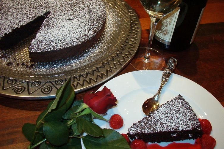 Decadent Chocolate Fondant with Raspberry Coulis