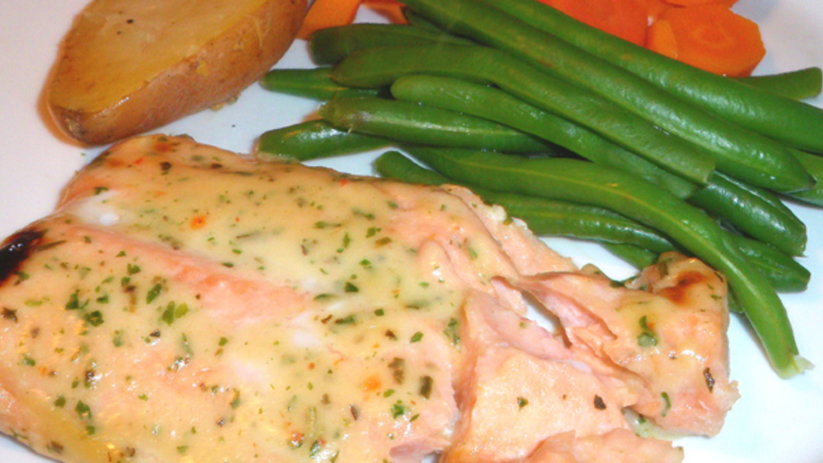 Teams Herb Roasted Salmon with Azure Sauce
