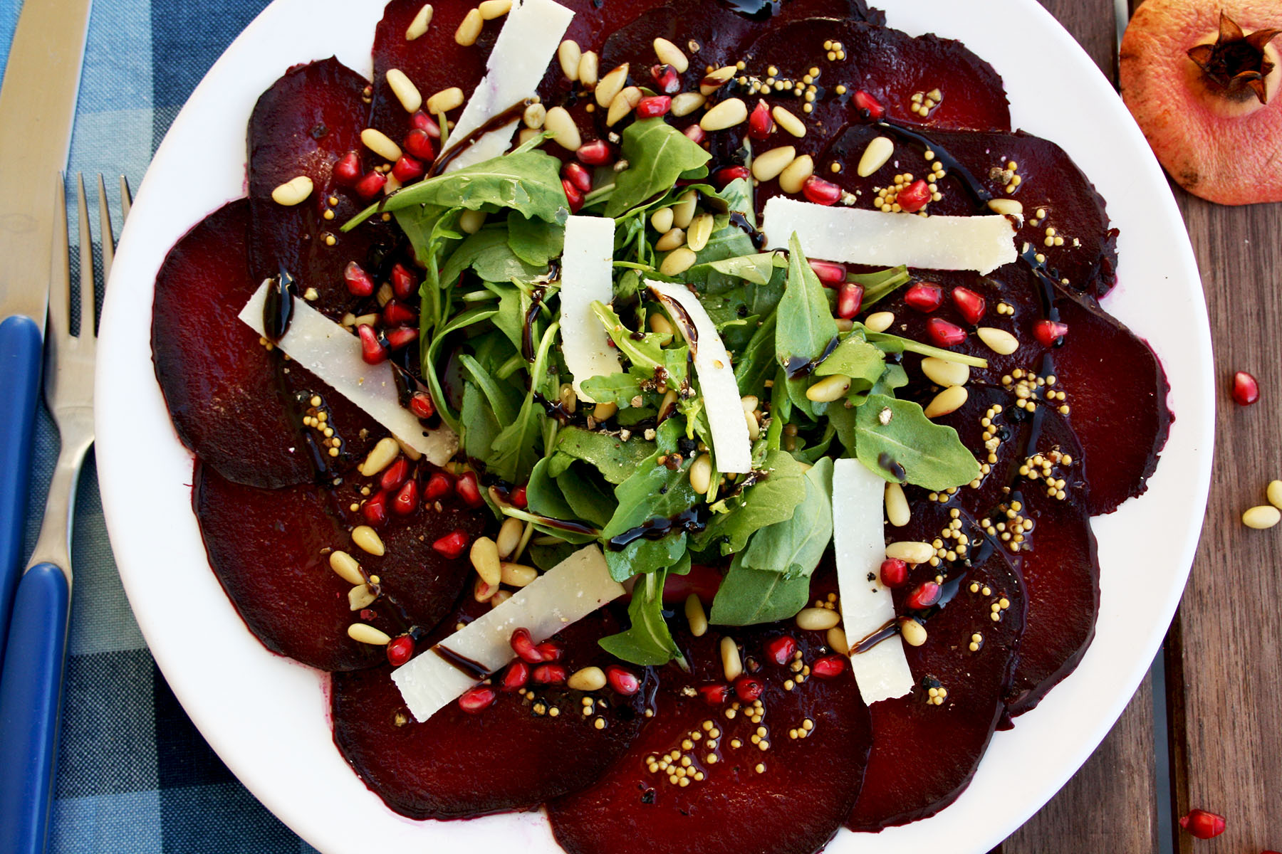 Luminous Beetroot Carpaccio with Citrus Vinaigrette