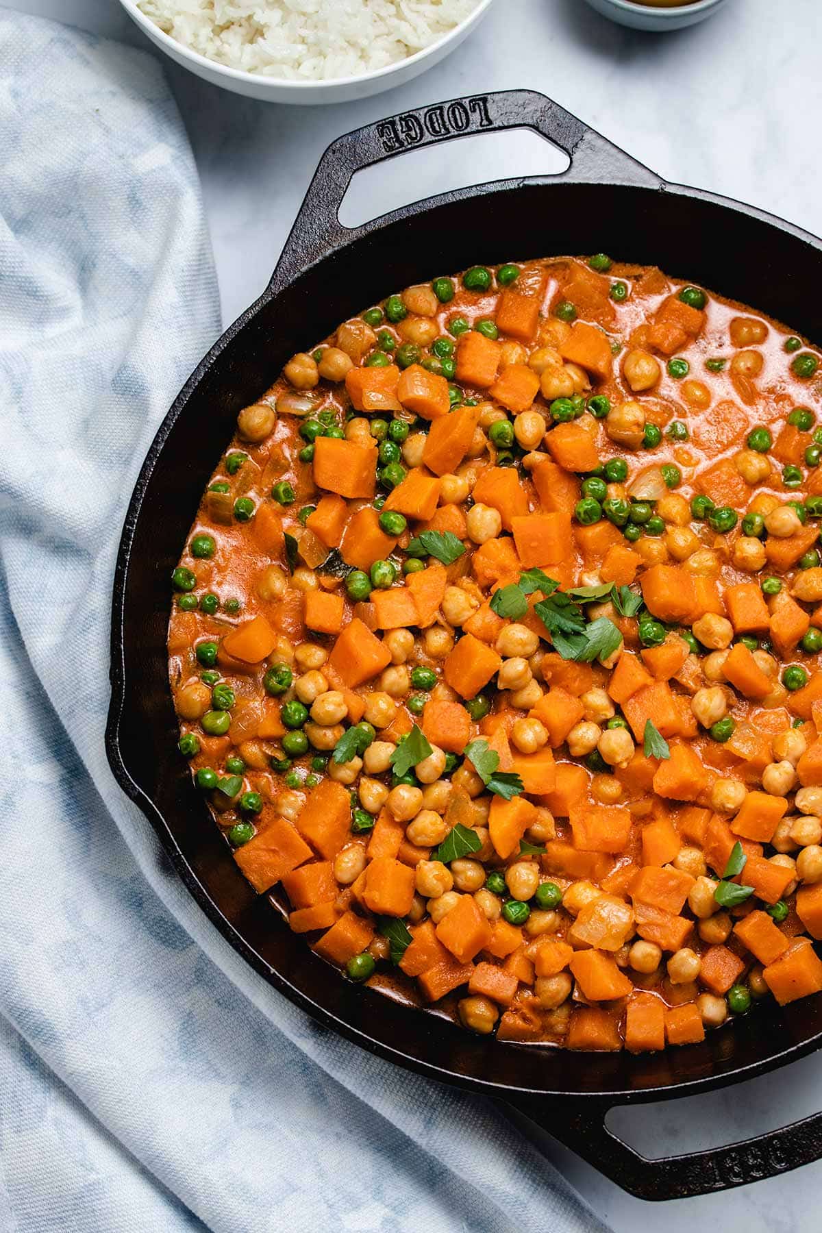 Curried Chickpea and Sweet Potato Bowl with Coconut Milk