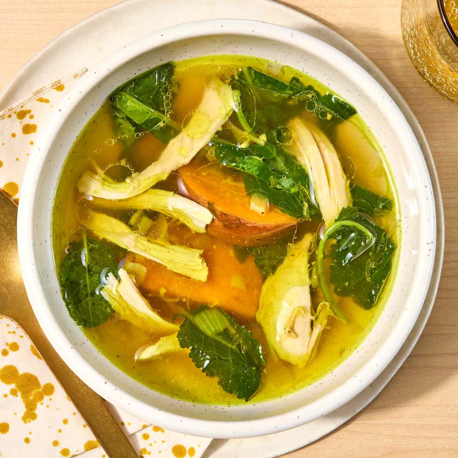 Hearty Chicken and Vegetable Soup with Spinach
