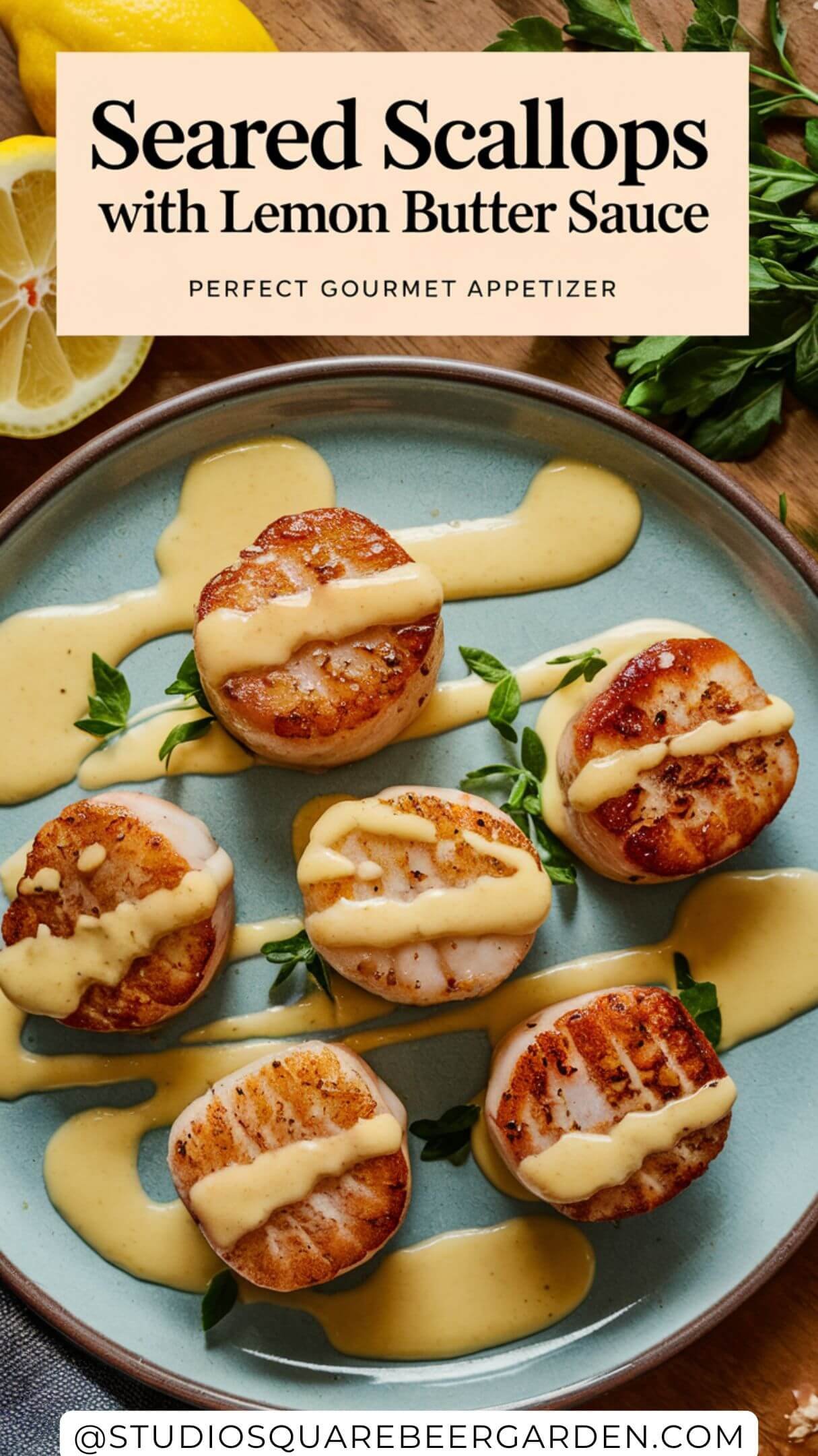 Herb-Crusted Seared Scallops with Lemon-Dill Butter