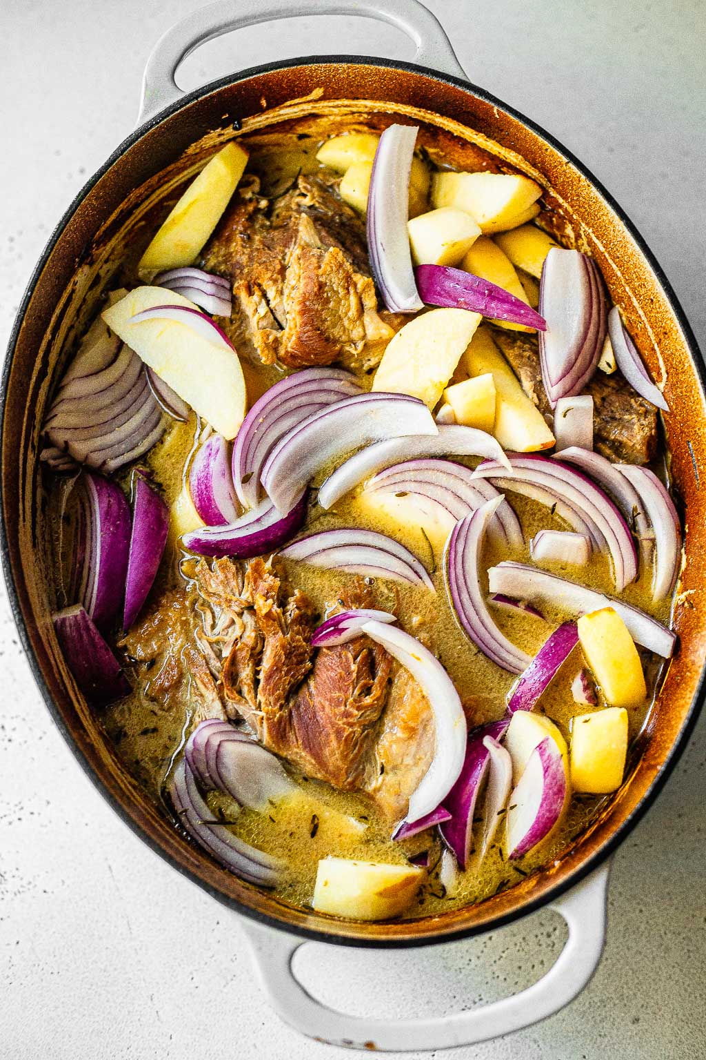 Smoky Apple-Cider Pork Shoulder with Root Vegetables