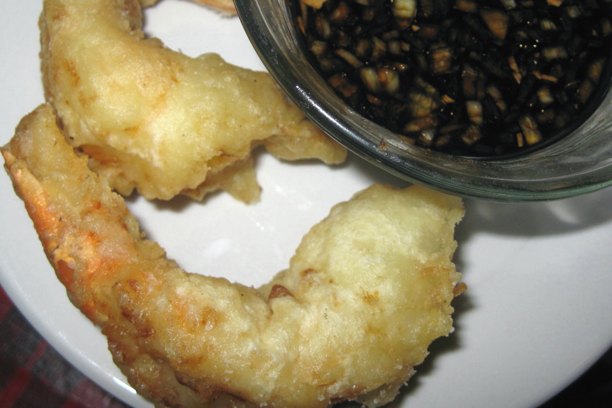 Golden Coin Tempura Shrimp with Lemon Dill Sauce