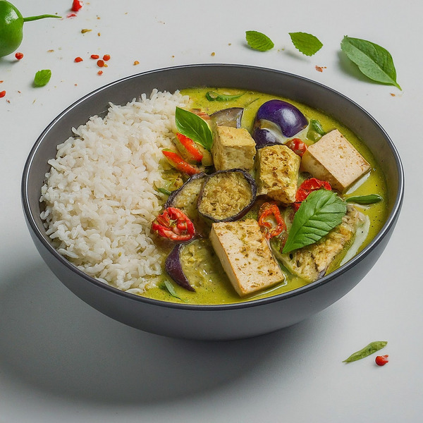Green Curry with Tofu and Jasmine Rice
