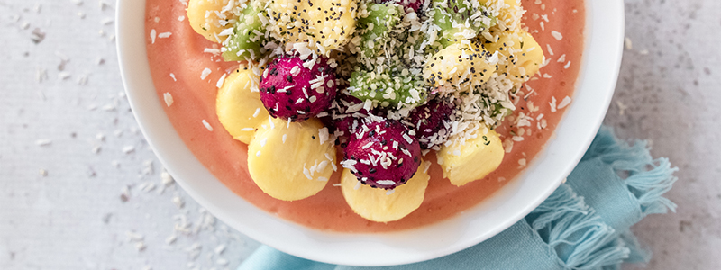 Soursop-Tahini Smoothie Bowl with Lime Zest