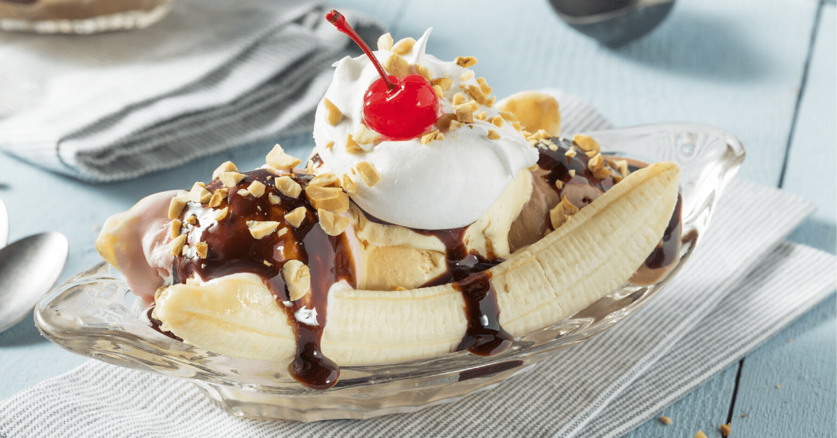 Fun Band Banana Splits with Rainbow Toppings