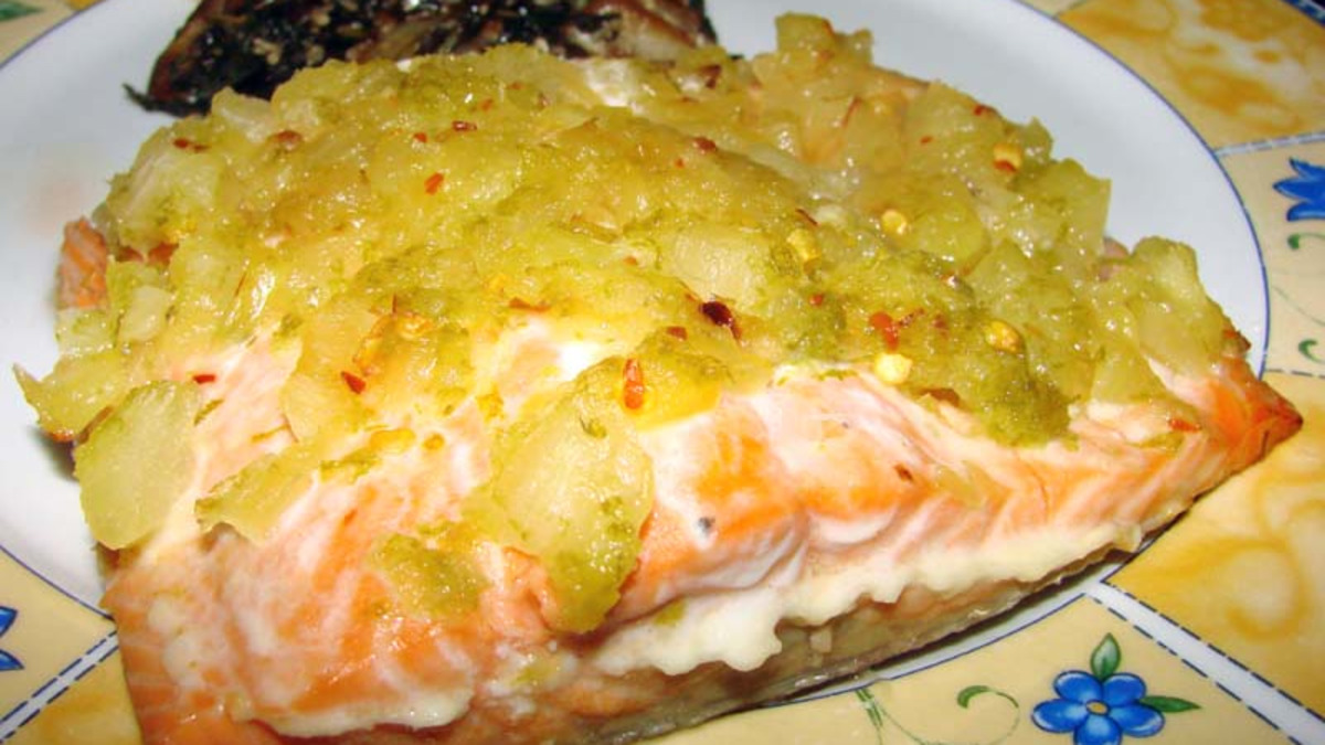 Big Apple Gold-Leaf Crusted Salmon