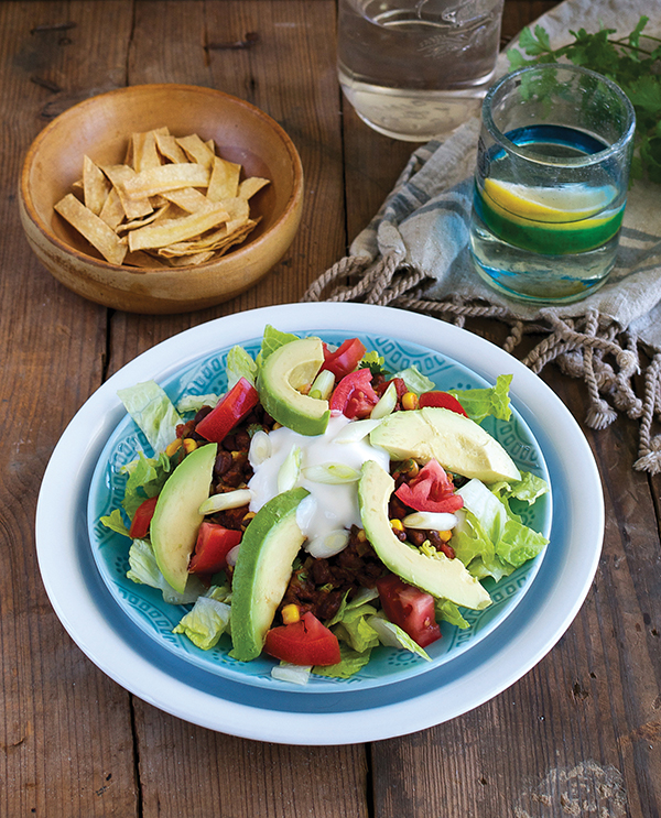 Speedy Taco Salad with Black Beans and Corn