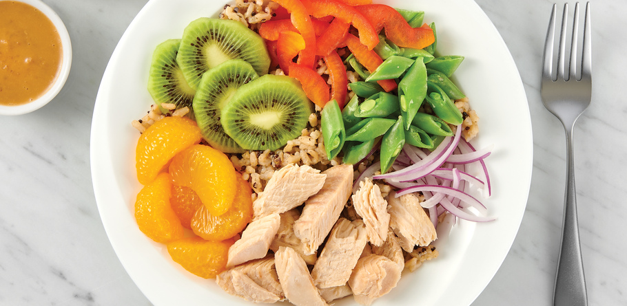Lemon-Dill Salmon Grain Bowl with Roasted Sweet Potatoes