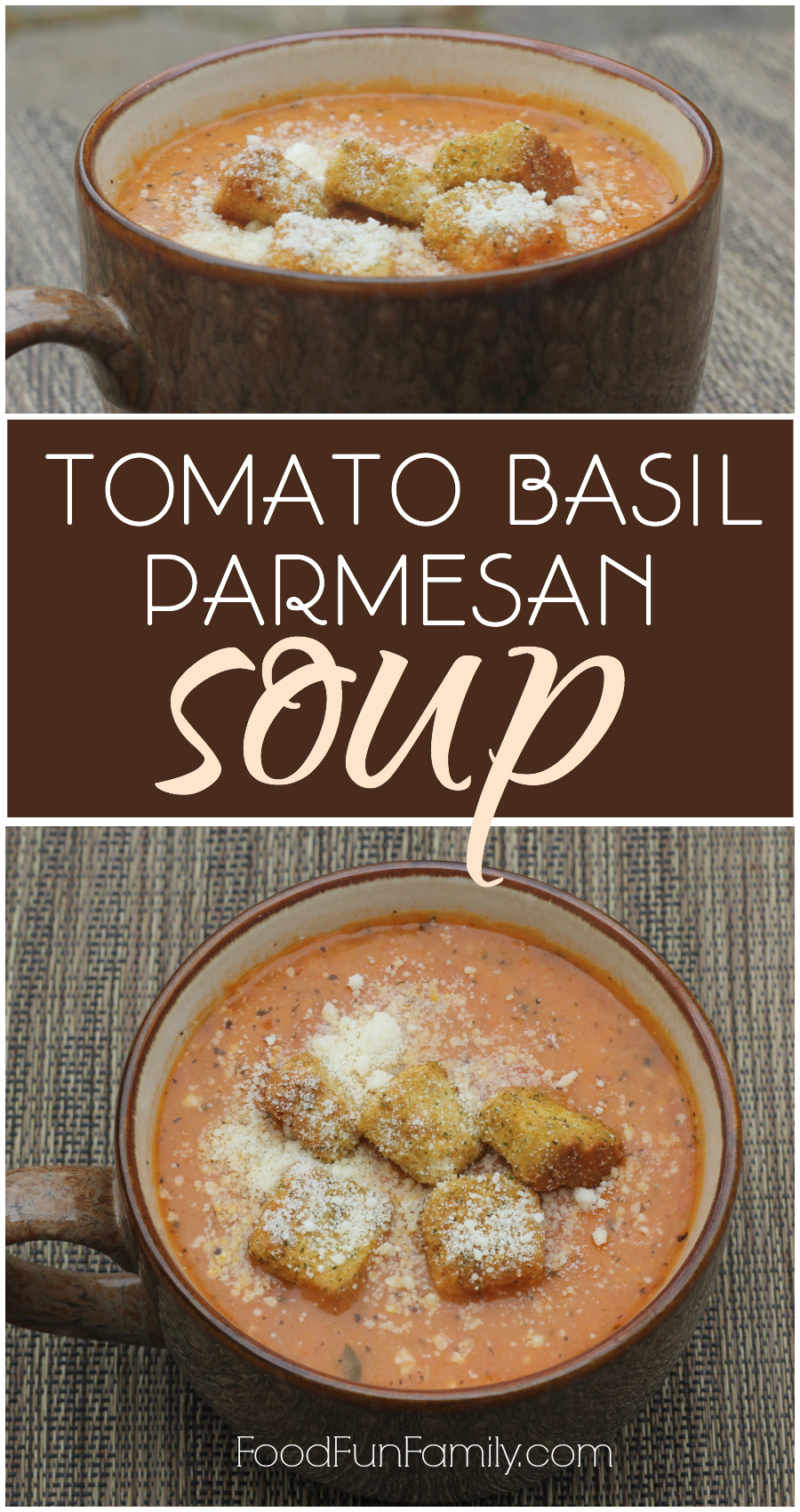 Old-Fashioned Tomato Basil Soup with Aged Parmesan