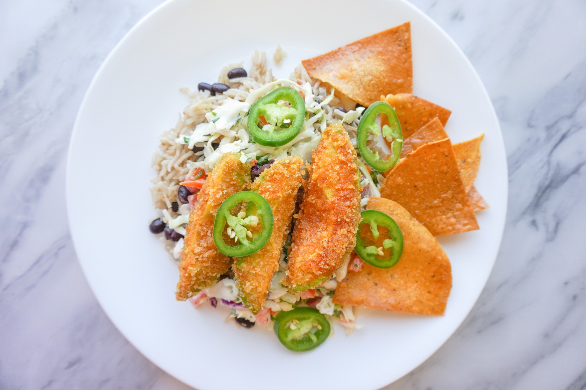 Crispy Taco Bowls with Avocado Crema