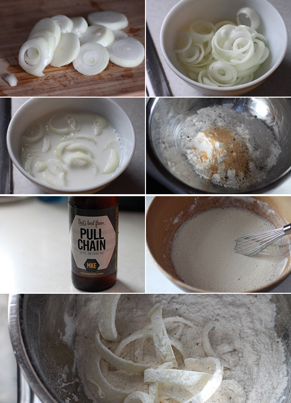 Irish-Style Beer-Battered Onion Rings with Green Dip