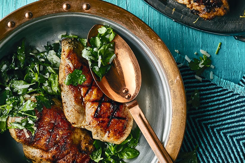 Herb-Infused Grilled Chicken with Perennial Herb Salad