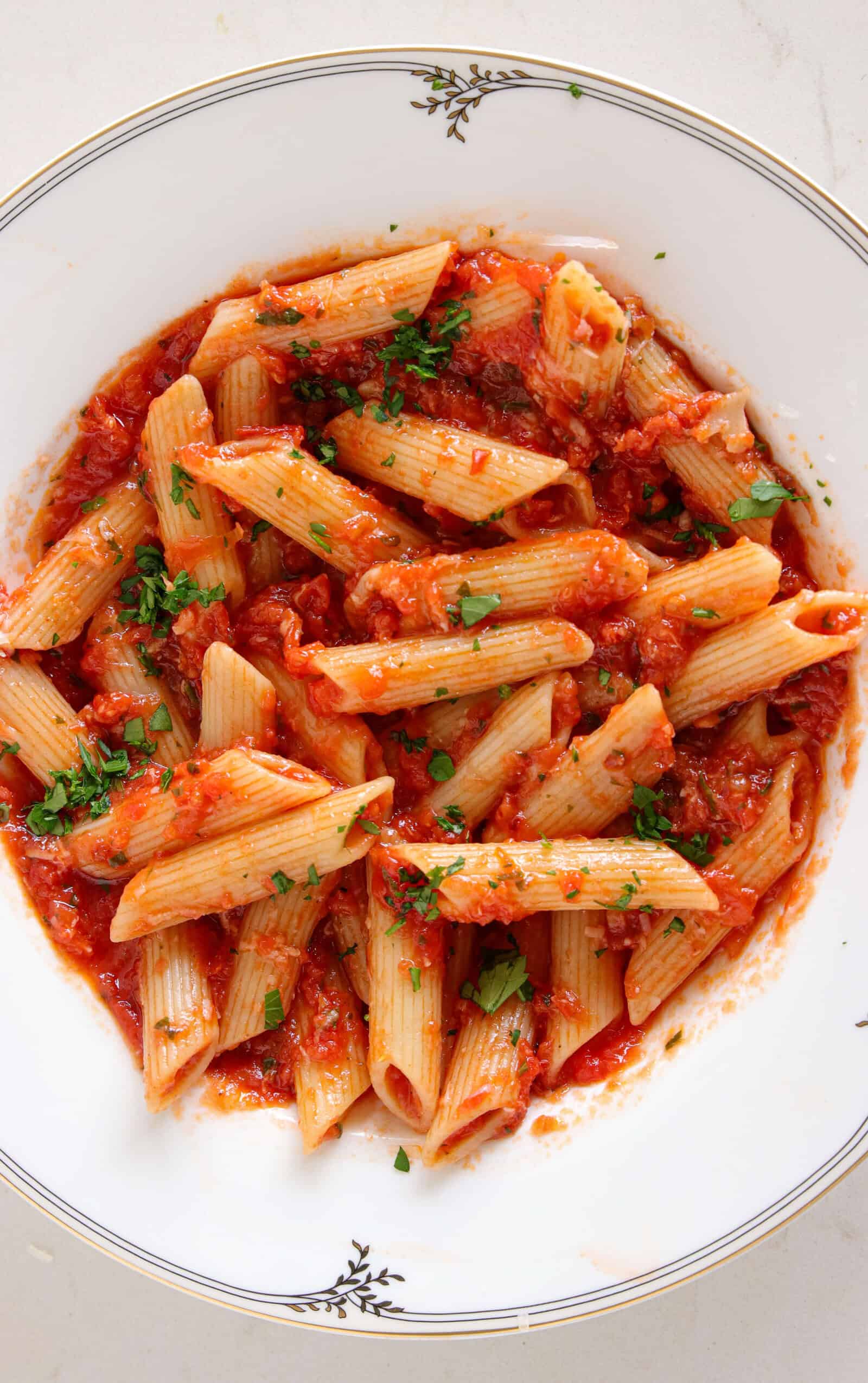 Pasta all'Arrabbiata with Fresh Tomatoes