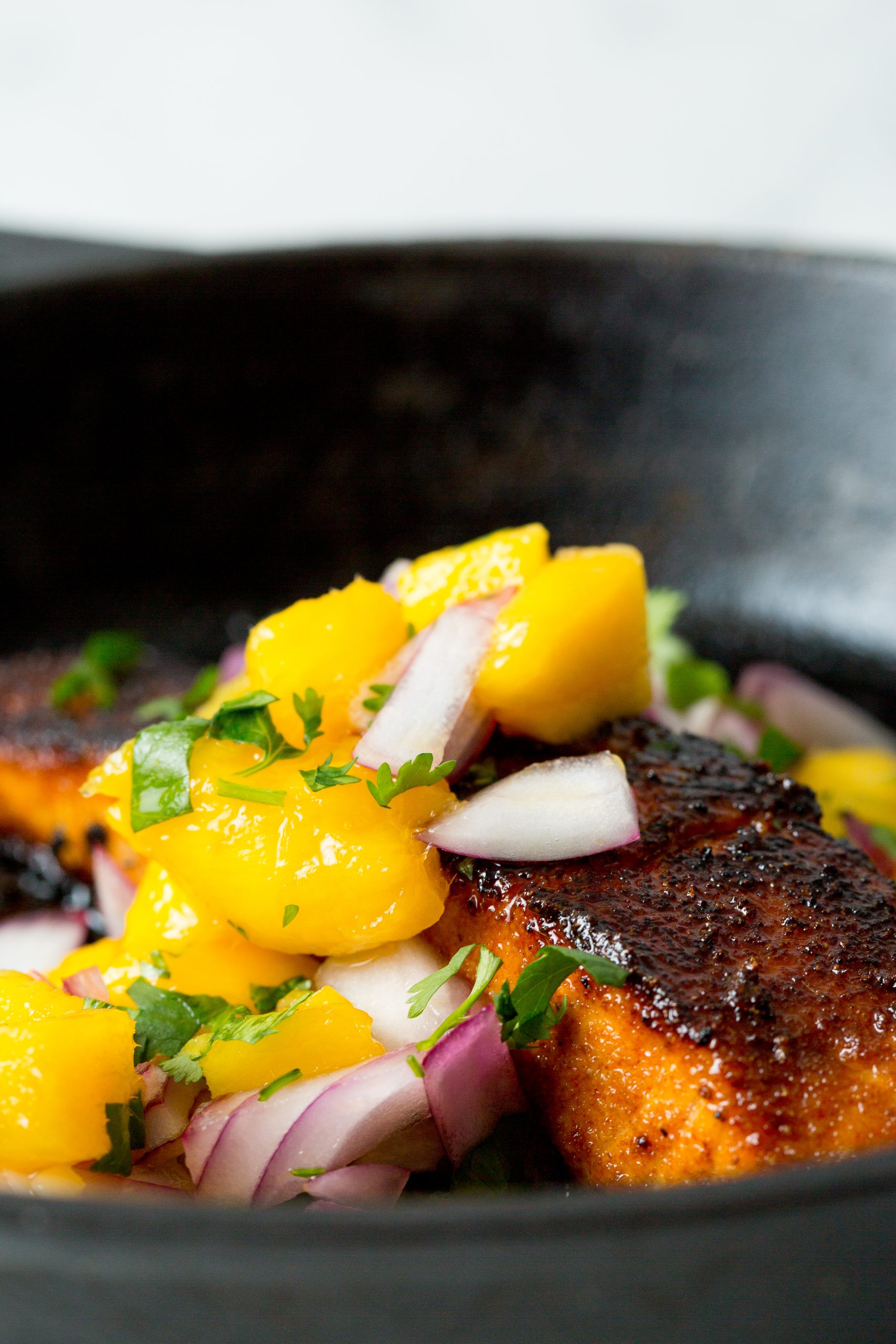 Cajun Spiced Blackened Salmon with Mango Salsa