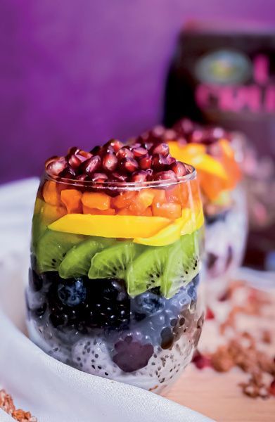 Rainbow Gummy Fruit Parfaits