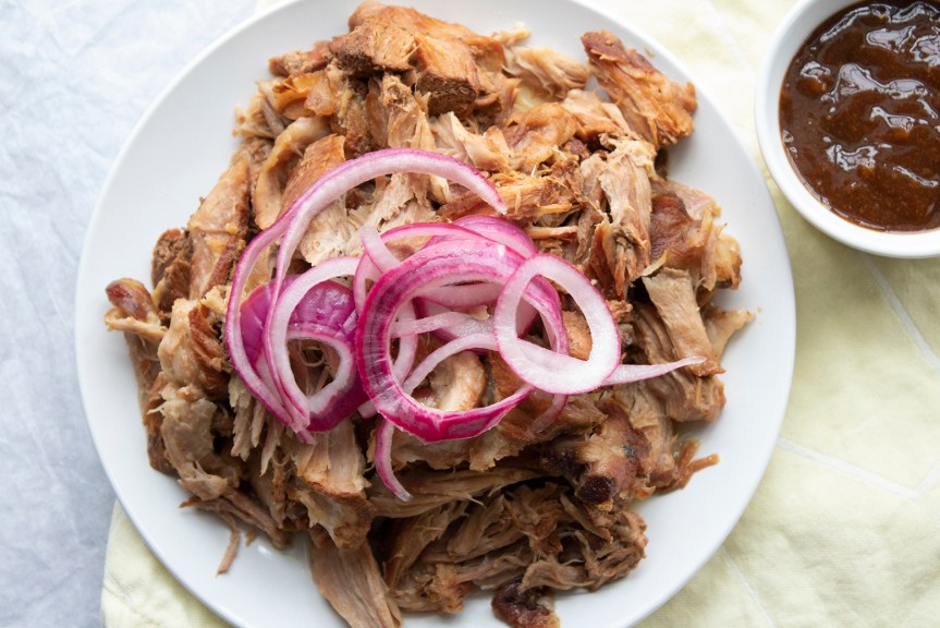 Tangy Apple-Cider Pulled Pork with Root Vegetables