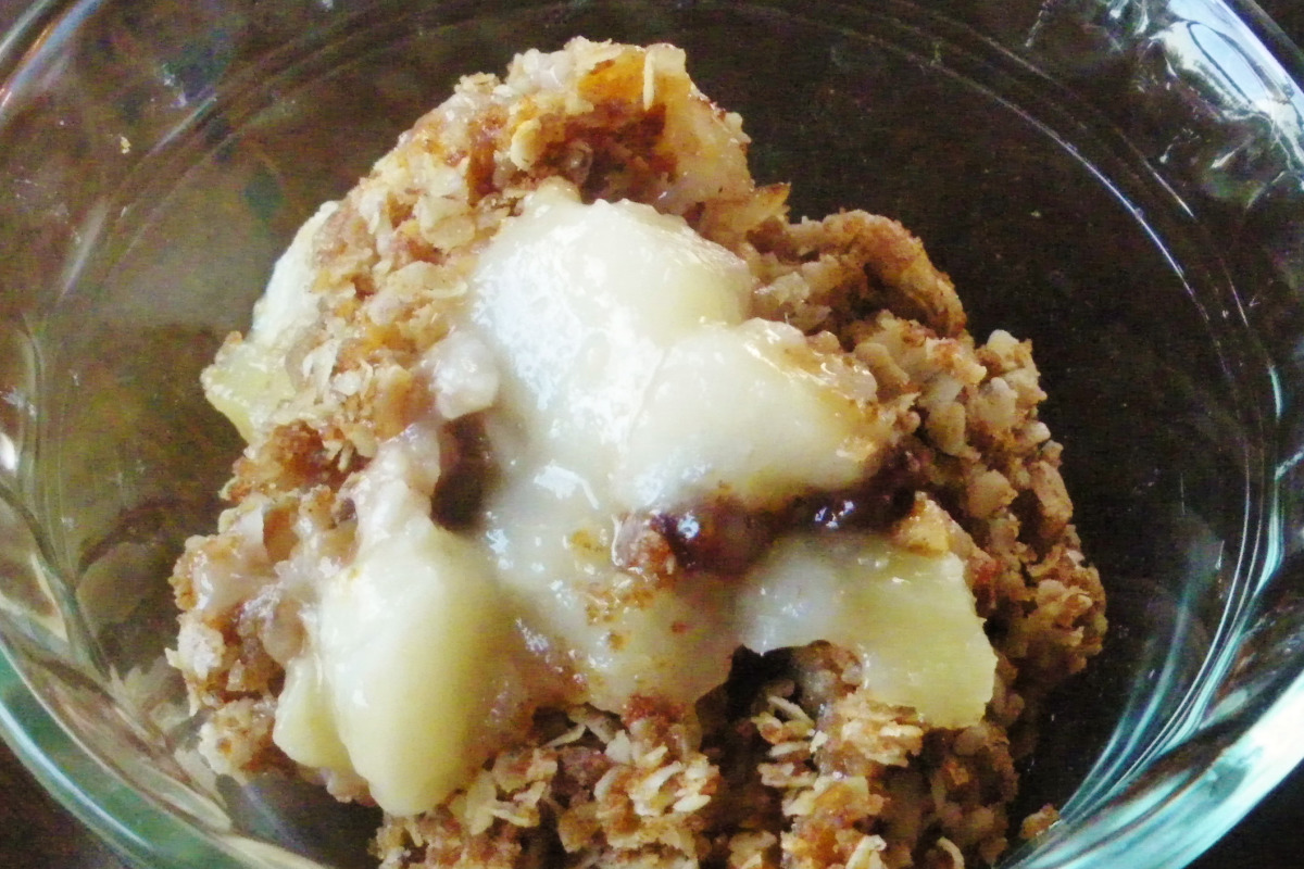 Bourbon-Pear Crumble with Brown Butter Glaze
