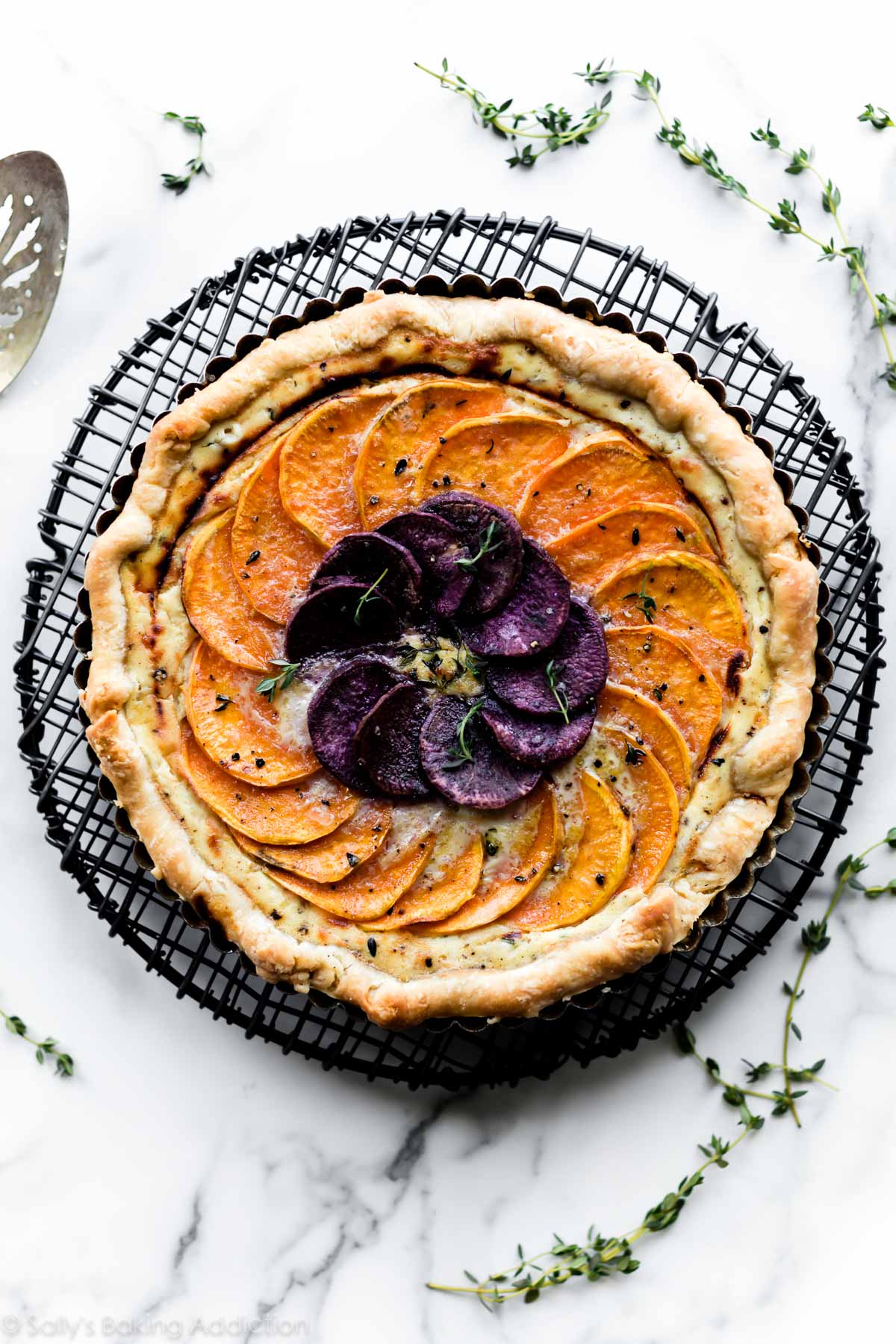 Elegant Root Vegetable Tart with Herb Crème